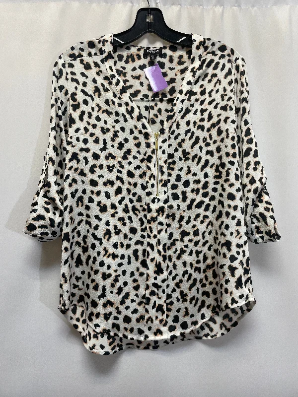 Animal Print Top Long Sleeve Express, Size M