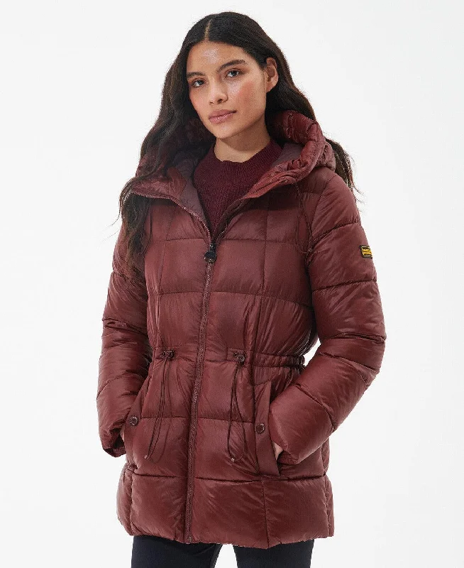 Barbour International Womens Ennis Quilt - Garnett Red