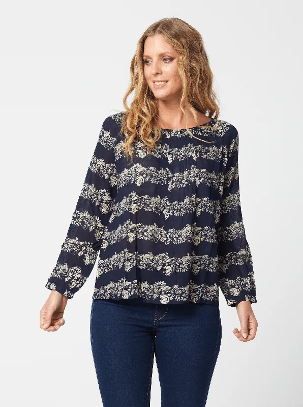 Women Tops in Navy Print BARBARA Kaja