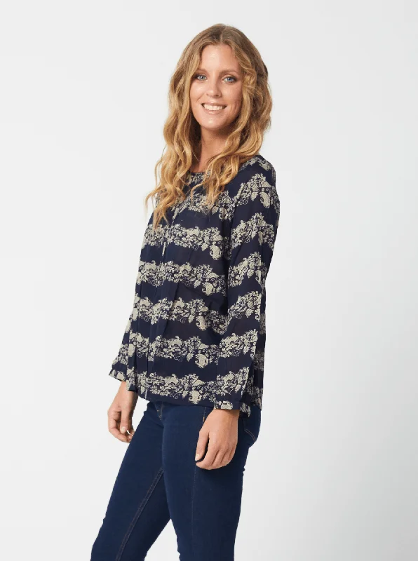 Women Tops in Navy Print BARBARA Kaja