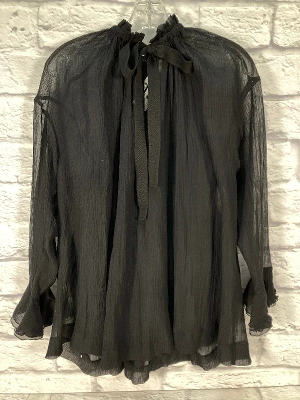 Black Top Long Sleeve Designer See By Chloe, Size M