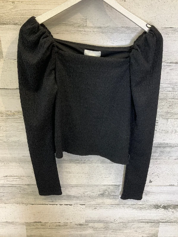 Black Top Long Sleeve H&m, Size S