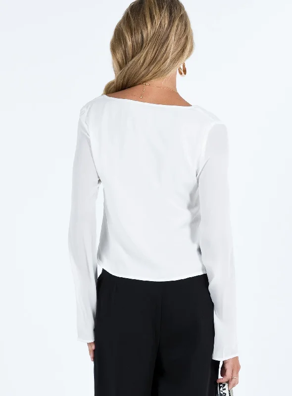 Carmaine Long Sleeve Top White