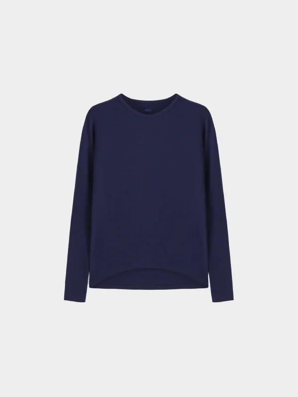 CREW RIBBED DOLMAN-NAVY