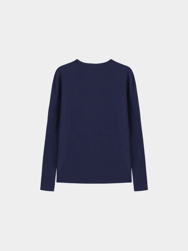 CREW RIBBED DOLMAN-NAVY