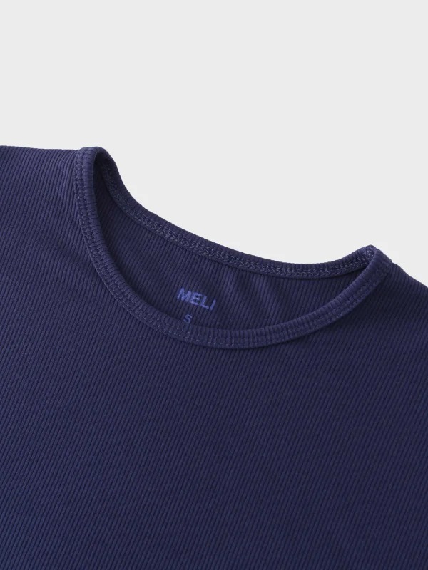 CREW RIBBED DOLMAN-NAVY