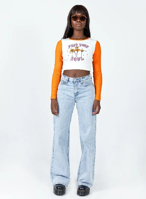 Feed Your Soul Long Sleeve Top Orange