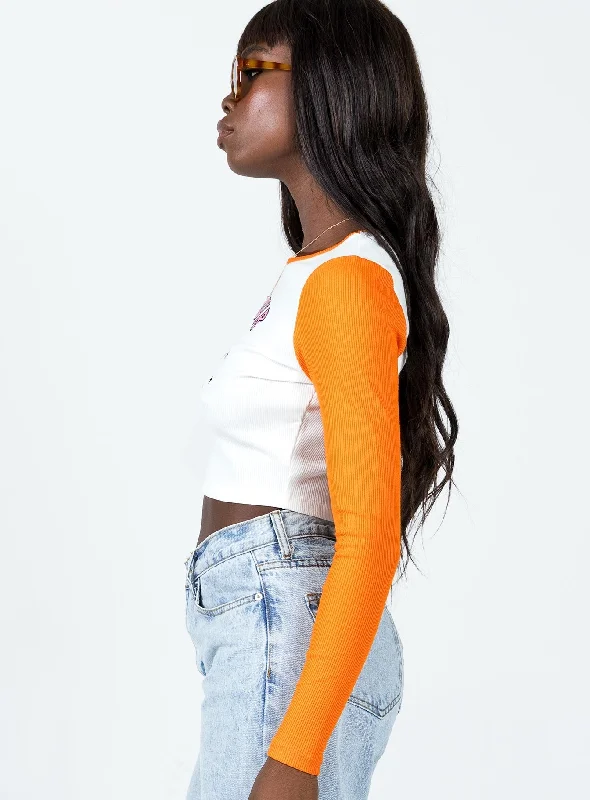 Feed Your Soul Long Sleeve Top Orange