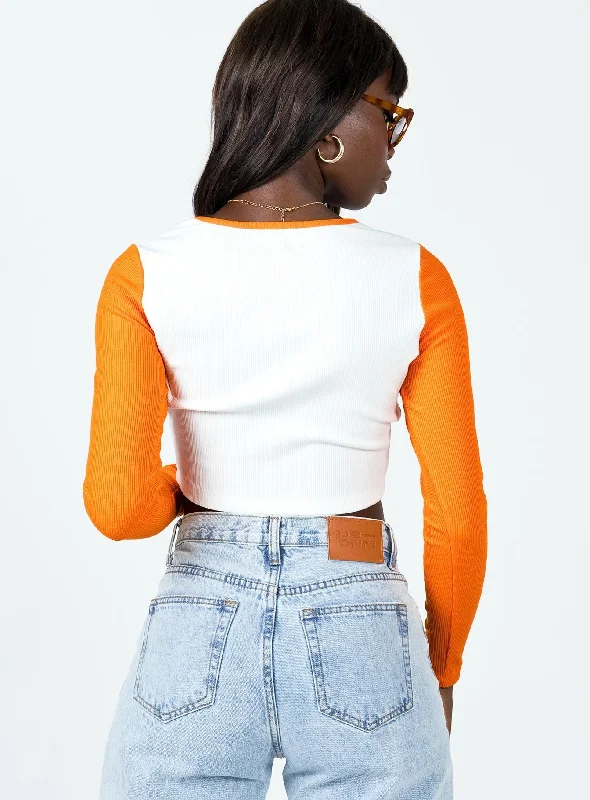 Feed Your Soul Long Sleeve Top Orange