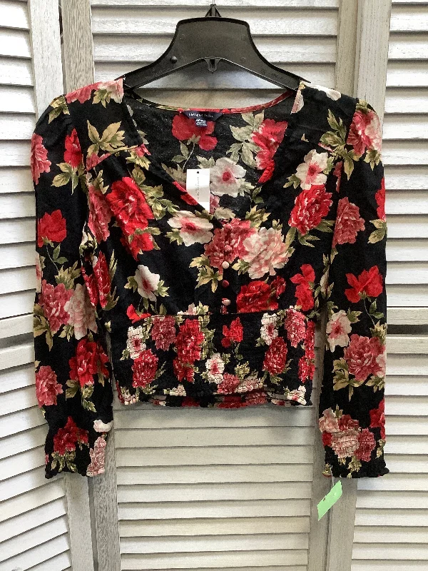 Floral Print Top Long Sleeve American Eagle, Size Xs