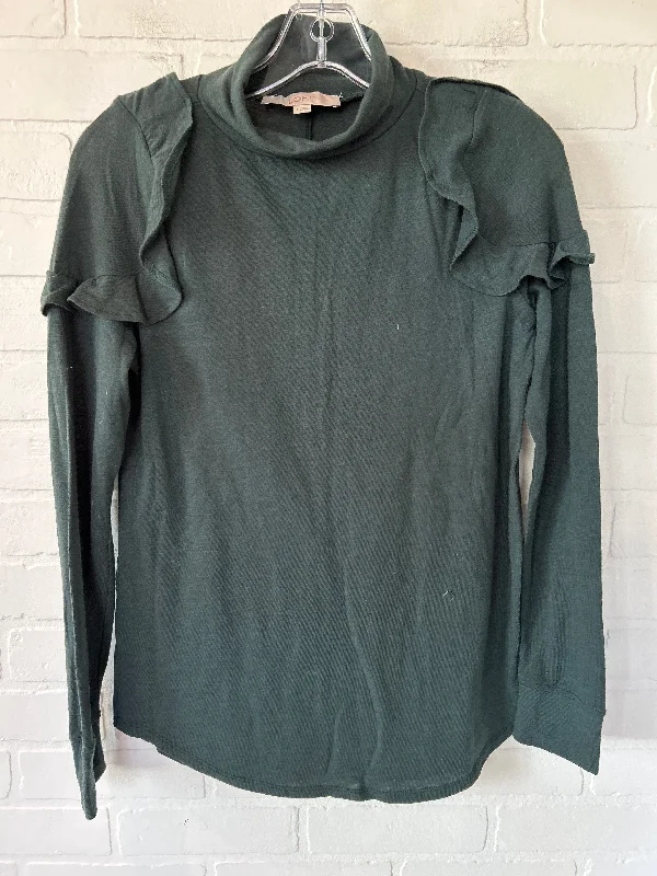 Green Top Long Sleeve Basic Loft, Size S