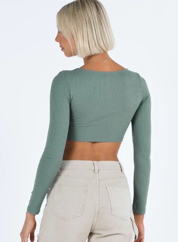 Kyora Long Sleeve Top Khaki