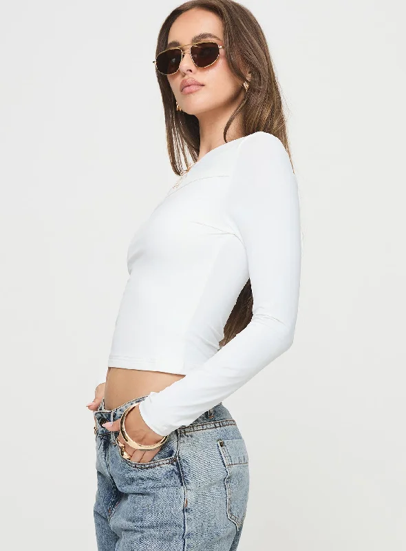 Landern Long Sleeve Top White