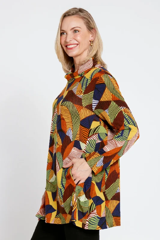 Lina Cowl Knit Tunic - Autumnal