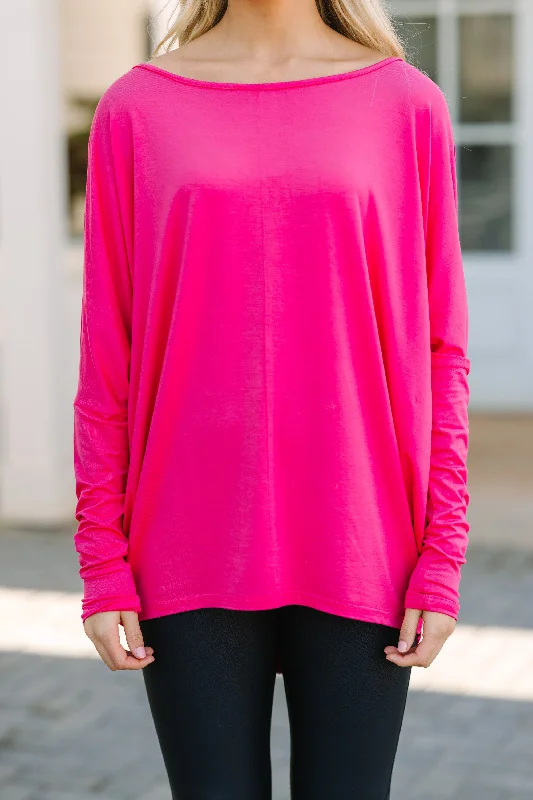 New To You Fuchsia Pink Batwing Top