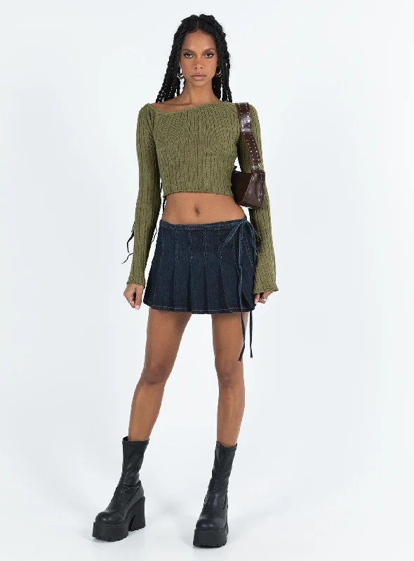 Santorini Knit Top Khaki