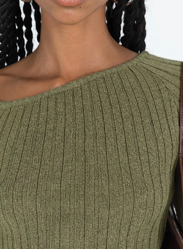 Santorini Knit Top Khaki