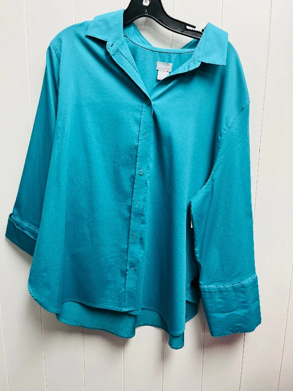 Teal Top 3/4 Sleeve Chicos, Size 18