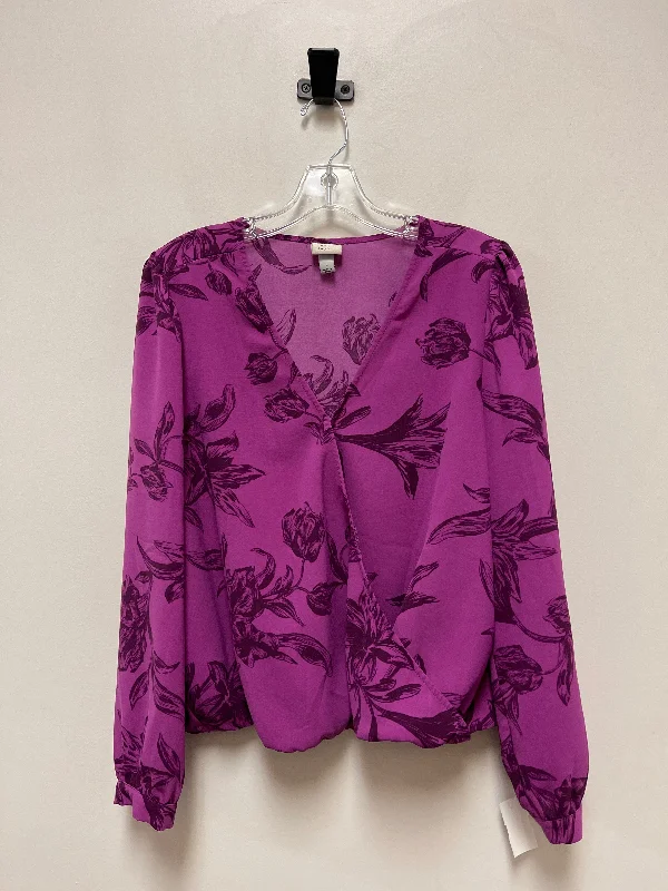 Top Long Sleeve By A New Day In Purple, Size: L