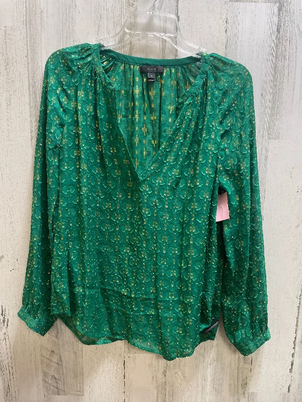 Top Long Sleeve By J. Crew In Green, Size: M