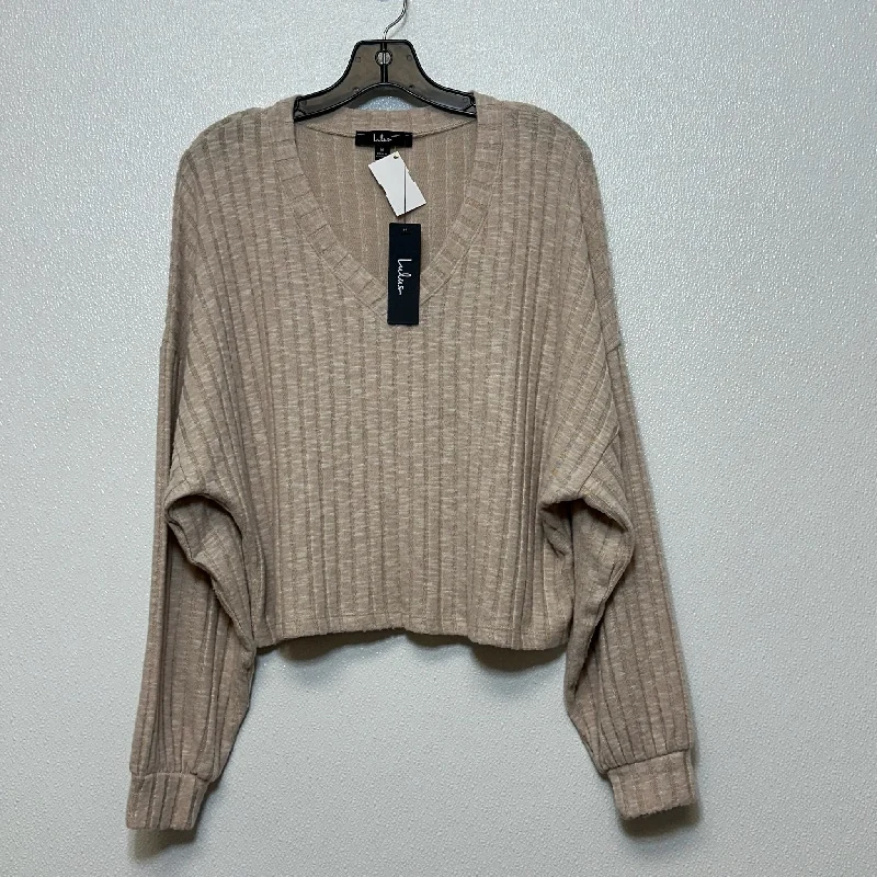 Top Long Sleeve By Lulu In Cream, Size: M