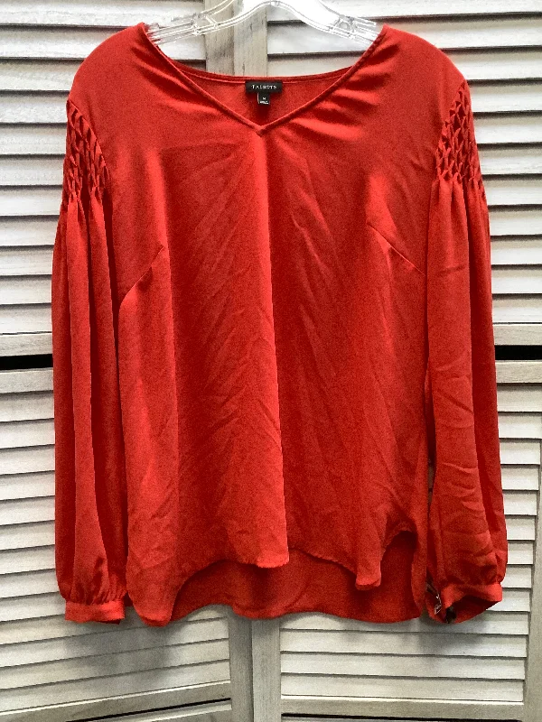 Top Long Sleeve By Talbots In Red, Size: M