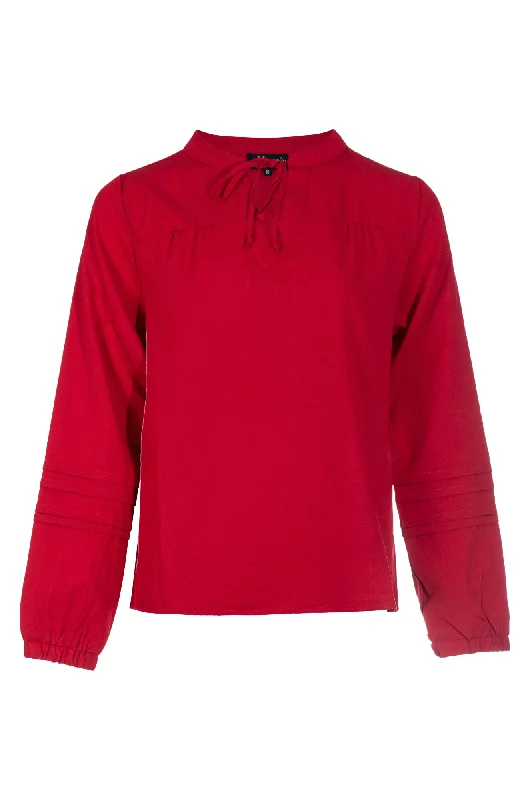 Soft Drape nehru collar Top | RED | 8802ZZ