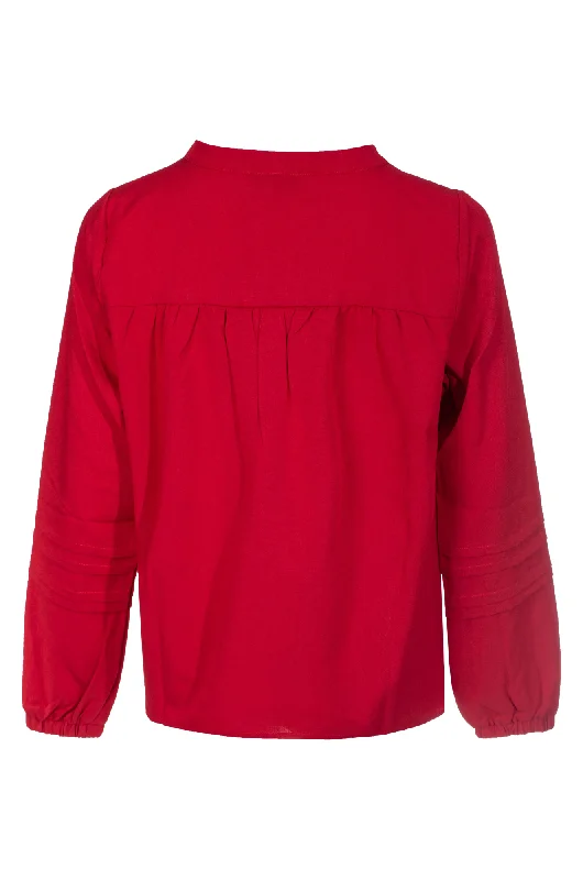 Soft Drape nehru collar Top | RED | 8802ZZ