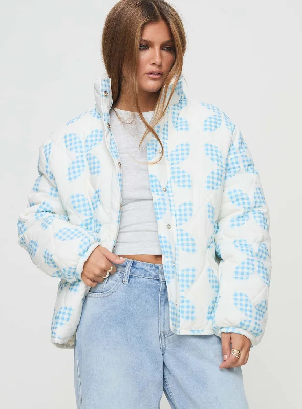 Zamir Quilted Jacket Cream / Blue