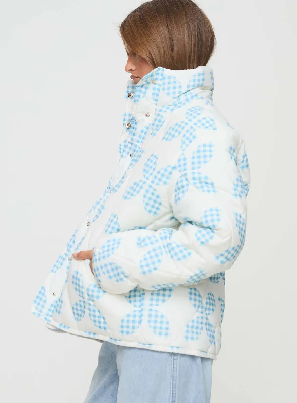 Zamir Quilted Jacket Cream / Blue