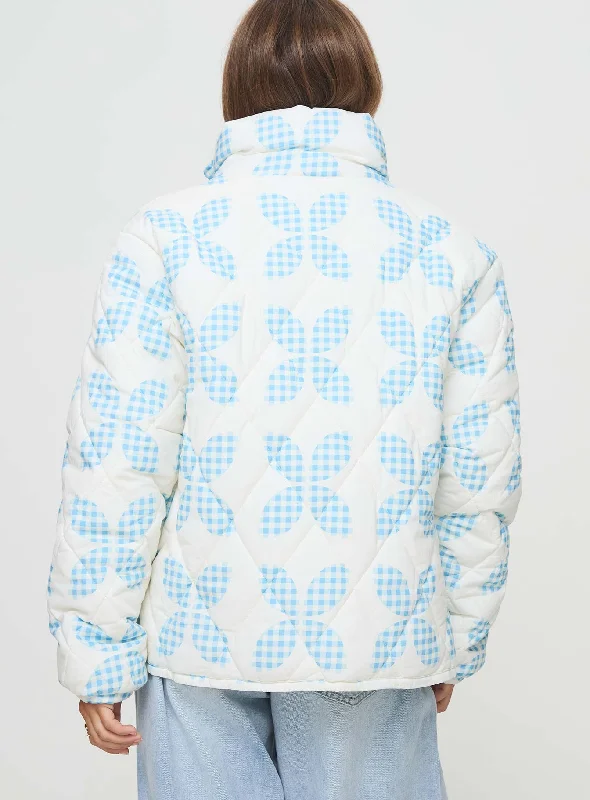 Zamir Quilted Jacket Cream / Blue