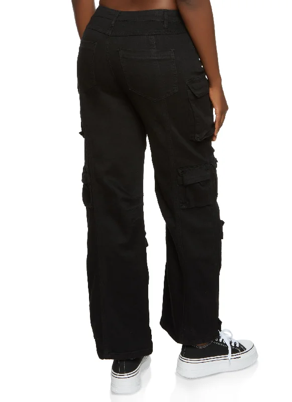 Straight Leg Cargo Jeans