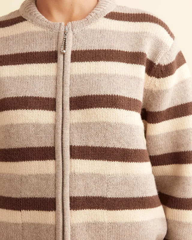 Brewster Cardigan - Tan/Brown