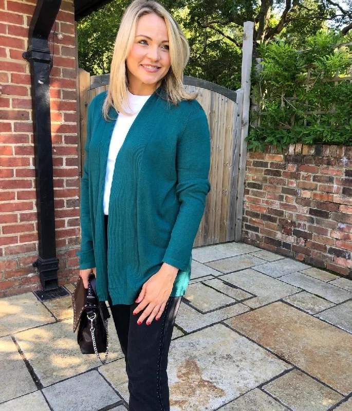 Green Rib Collar Cardigan