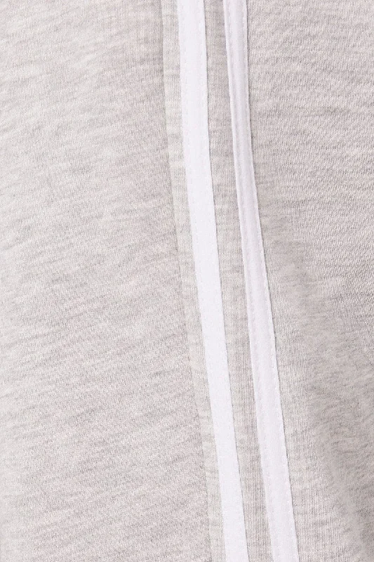 Grey Track Pants Side Stripe Jogger