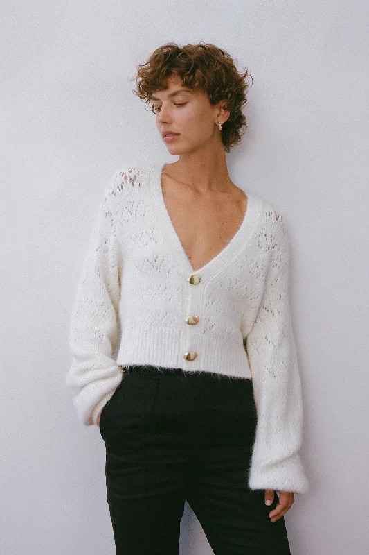 Grooves Lace Stitch Cardigan