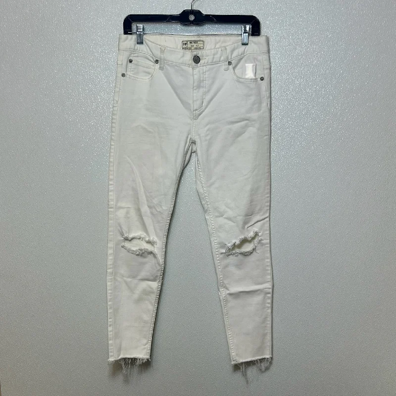 Jeans Cropped By Free People In White, Size: 8