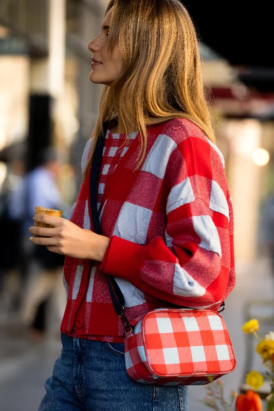 RED POWDER BLUE GINGHAM / S/M