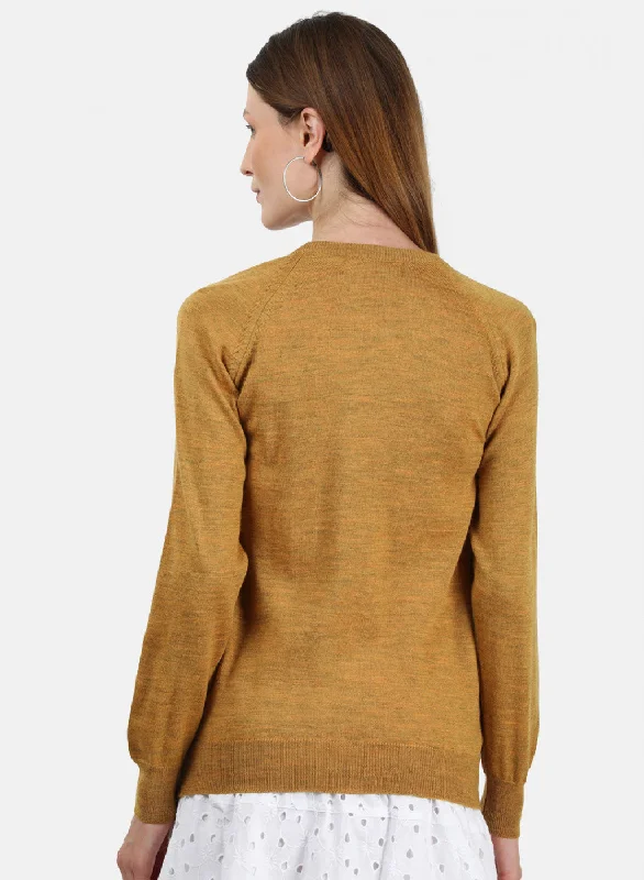 Women Yellow Solid Cardigan