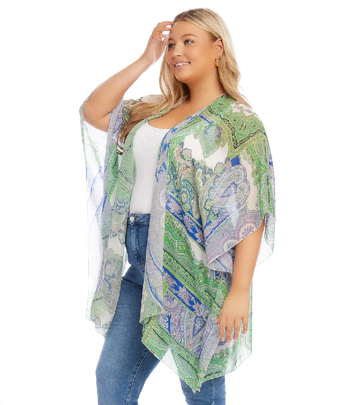 Plus Size Open Front Jacket