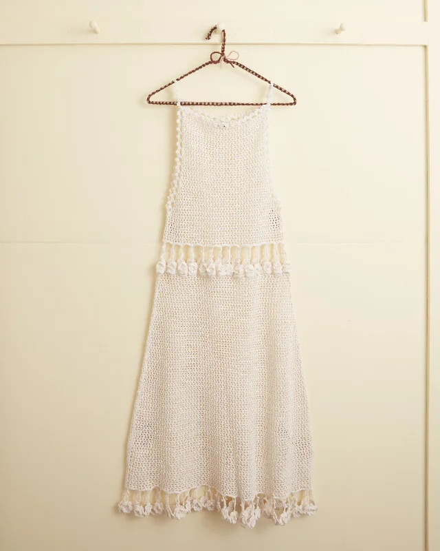 Posy Crochet Dress - Cream