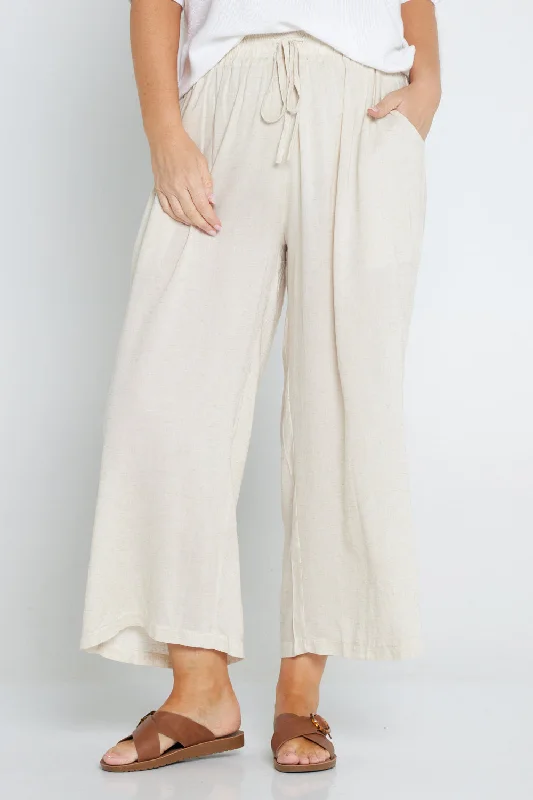 Thalia Linen Pants - Flax