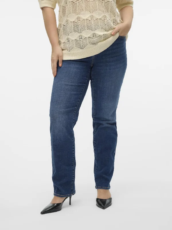 Vero Moda Curve Flash Jeans In Dark Denim