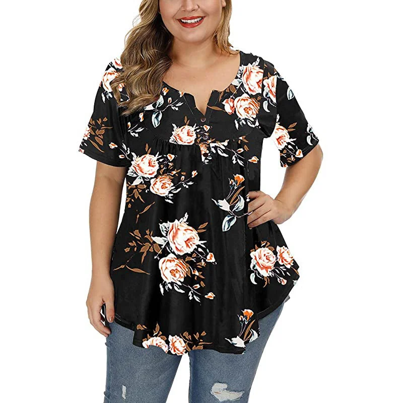 Black Organge Flower / 2XL