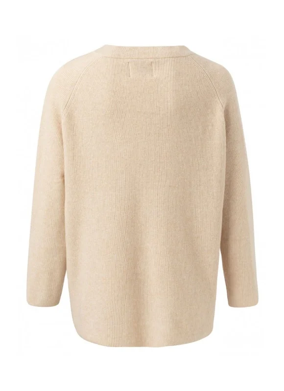 YAYA - Ribbed V Neck Sweater