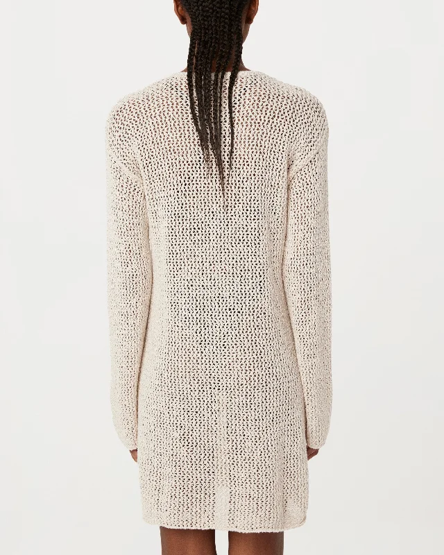 The Openwork Sweater Dress in Oatmeal