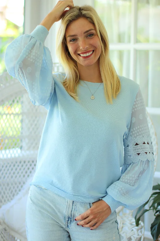 Angel Heart Knit - Sky Blue