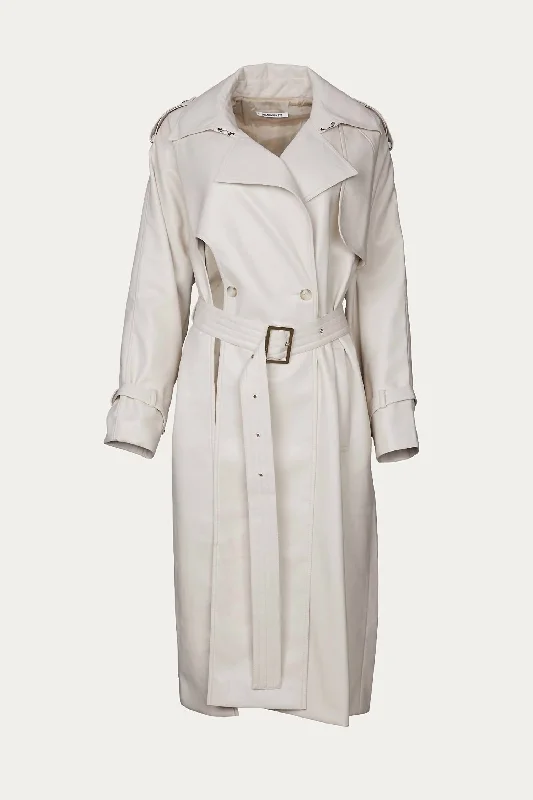 Assimilth Trench Coat In Ecru