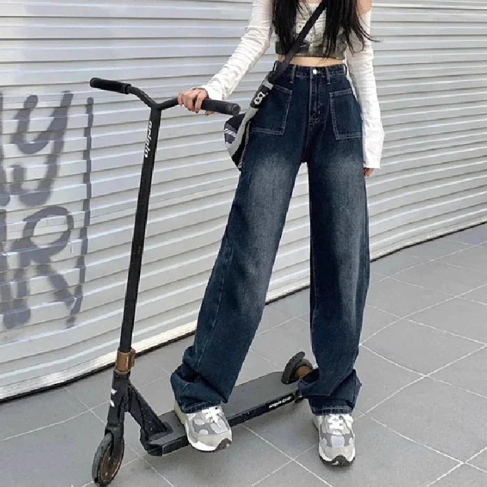 Street Hot Pants Straight Loose Thin Wide-Legged Drag Pants New Women's Jeans