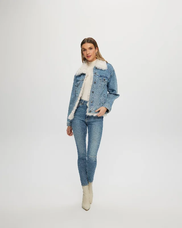 Essential Denim Jacket With Lamb Trim